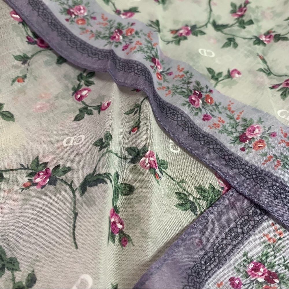 Christian Dior Floral Mini Scarf - Picture 7 of 8